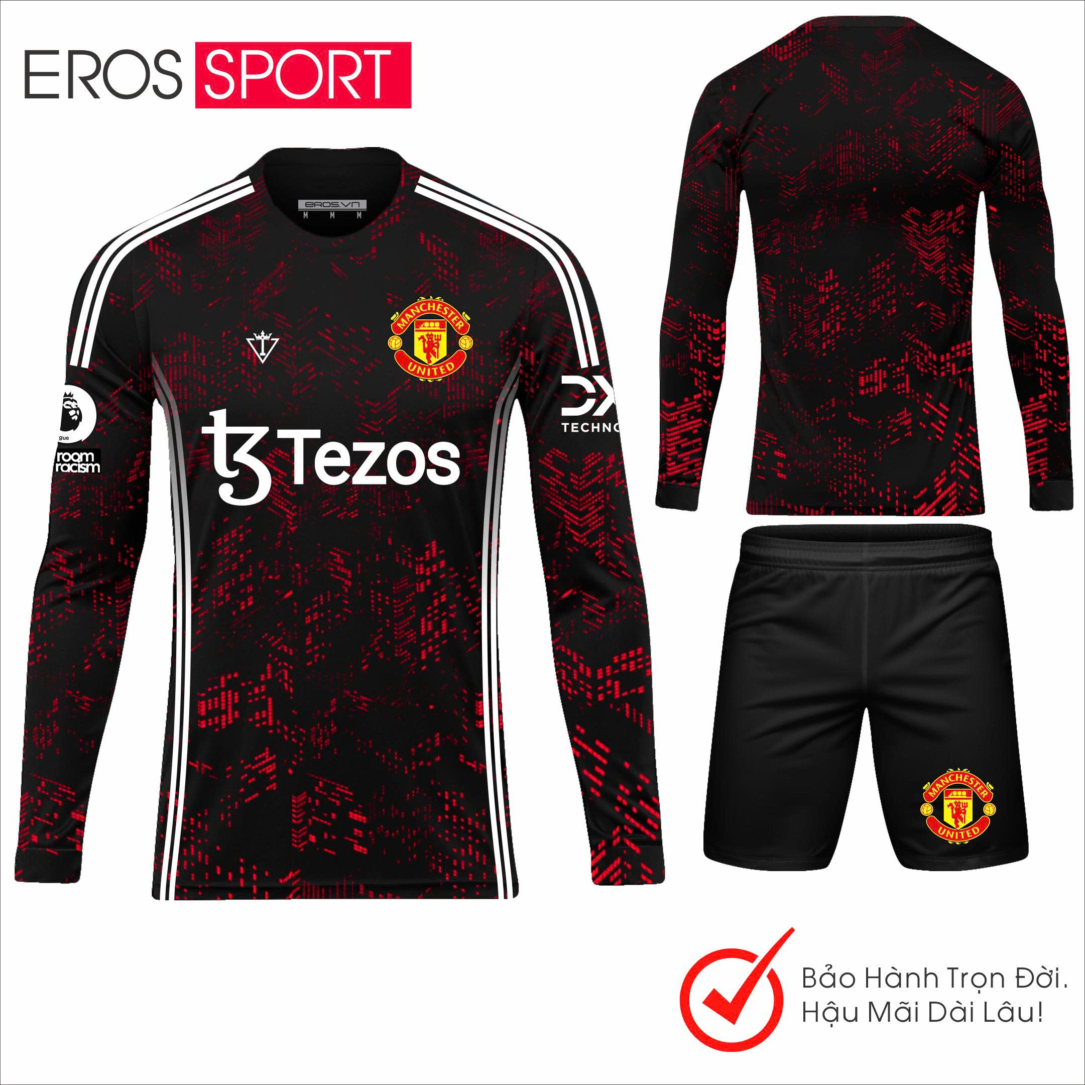 QUẦN ÁO BÓNG ĐÁ ( TAY DÀI ) MANCHESTER UNITED ĐEN - D4