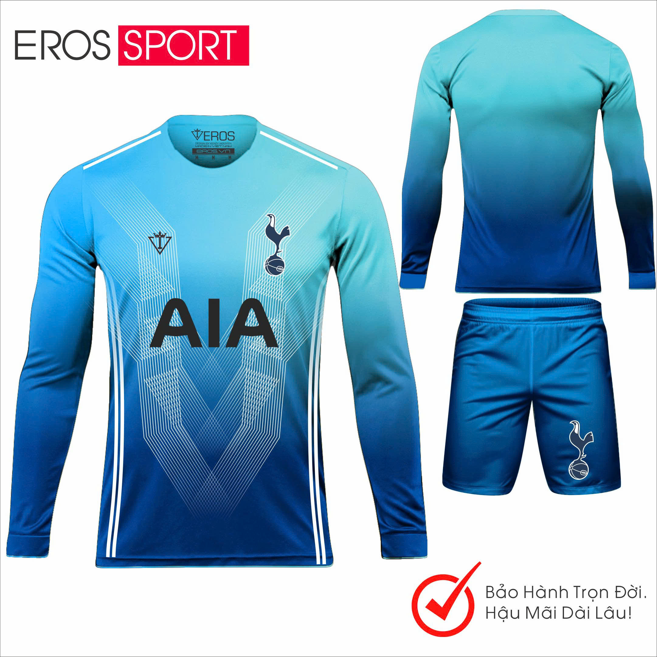 QUẦN ÁO BÓNG ĐÁ ( TAY DÀI ) TOTTENHAM XANH - D4