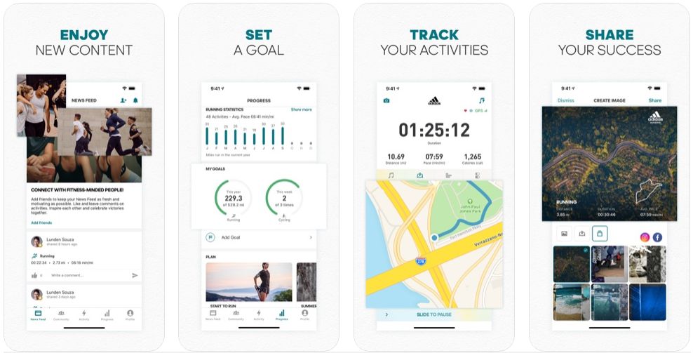 phần mềm tập thể dục dành cho iPhone -adidas runtastic running