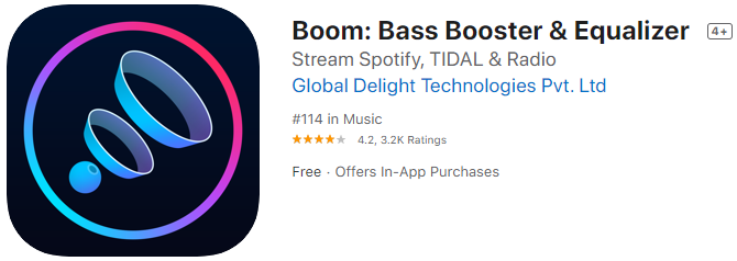 App chơi nhạc trên iPhone-boom bass booster