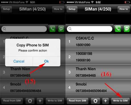 sao chép danh bạ iphone sang sim qua tweak SIManager