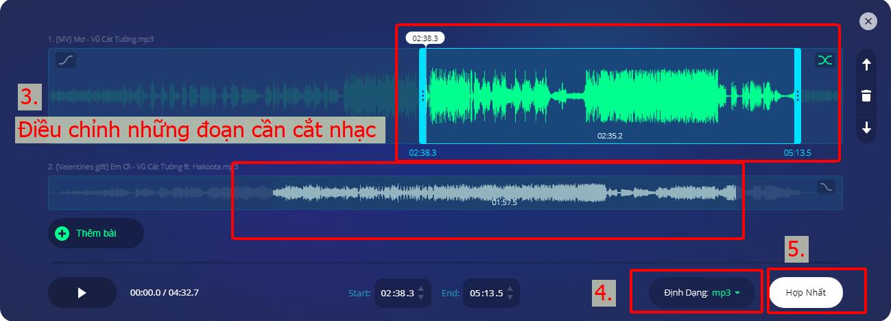 Cách sử dụng phần mềm mix nhạc audio joiner