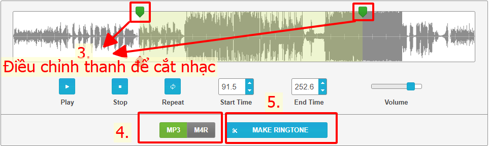 Hướng dẫn cách cắt nhạc trên máy tính bằng ringtonemaker