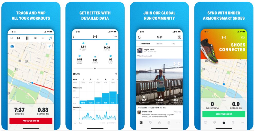 map my run phần mềm đếm bước chân trên iPhone