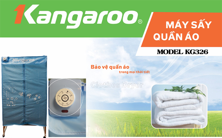 Với máy sấy quần áo Kangaroo, ngại gì trời nồm?