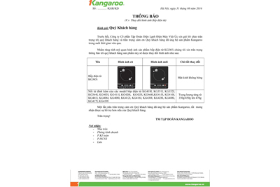 Thay đổi hình ảnh bếp điện từ Kangaroo KG365i