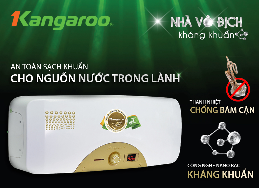 Bình nước nóng kháng khuẩn Kangaroo có gì mới?