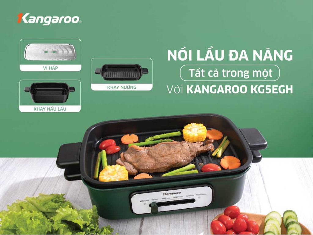 1001+ MÓN NGON VỚI NỒI LẨU NƯỚNG 3 TRONG 1 KANGAROO