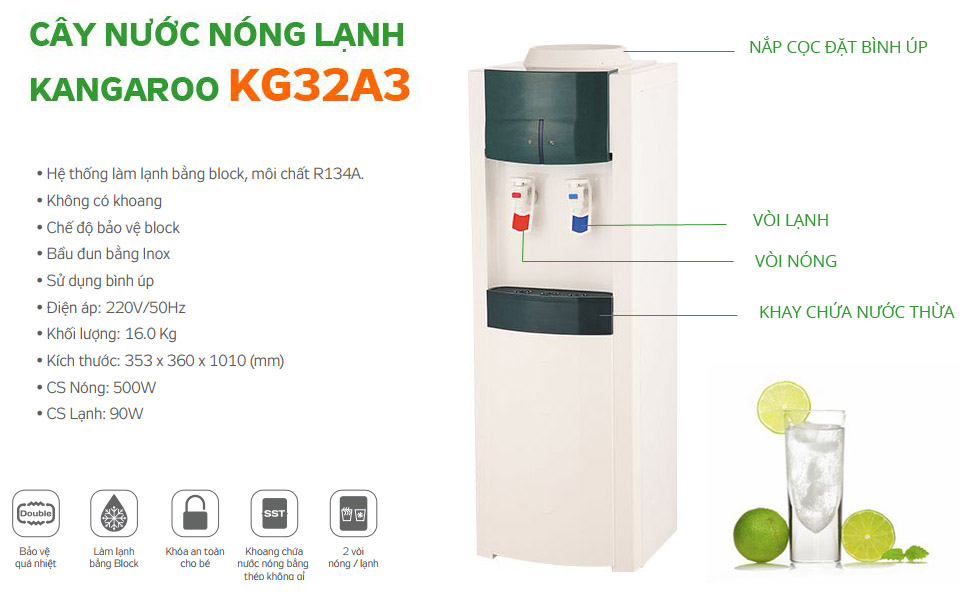 Cây nước nóng lạnh Kangaroo KG32A3