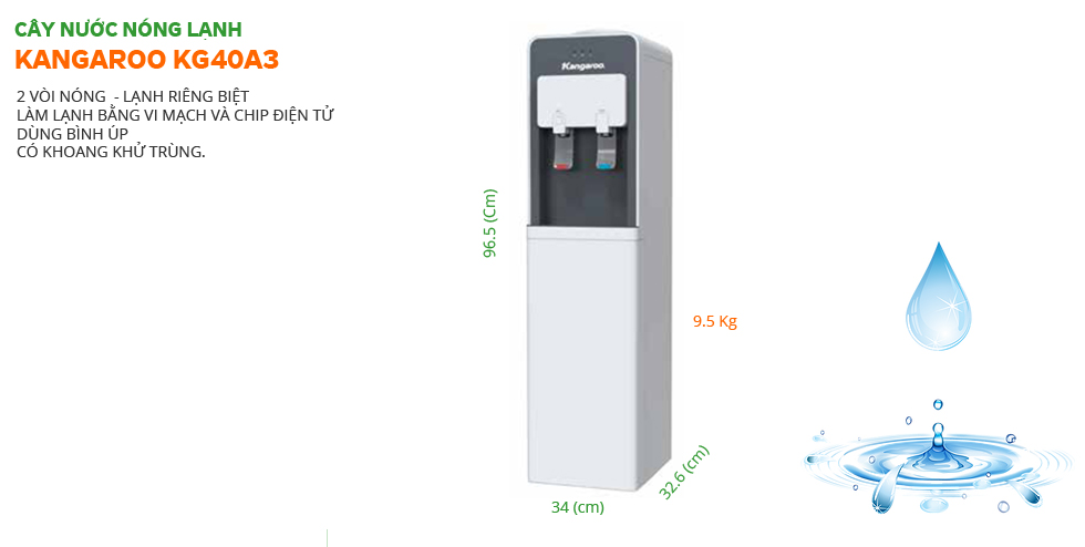 Cây nước nóng lạnh Kangaroo KG40A3