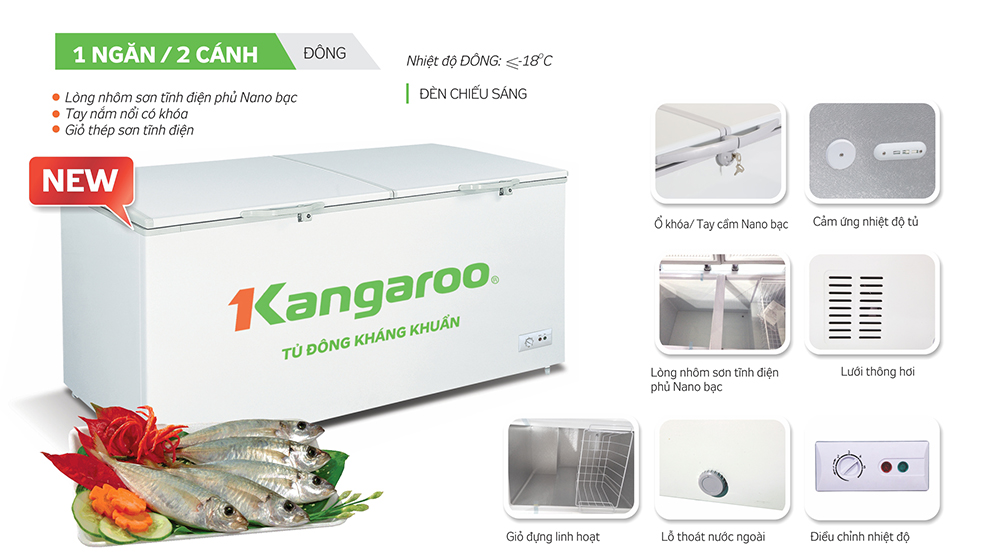 Tủ đông kháng khuẩn Kangaroo KG809C1