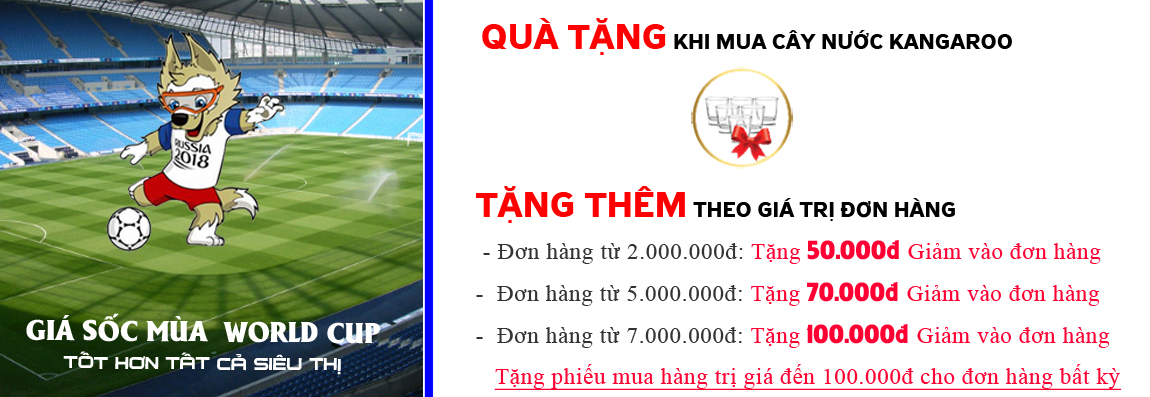 CTKM Cây nước nóng lạnh Kangaroo world cup 2018