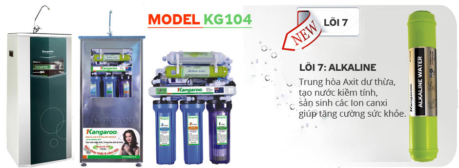 Máy lọc nước Kangaroo KG104 vỏ VTU, vỏ Inox và không vỏ