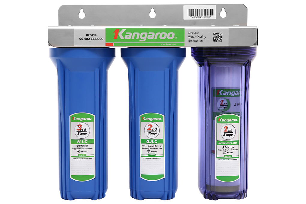 Thiết bị lọc nước RO 3 lõi lọc thô 10" model KG01G3