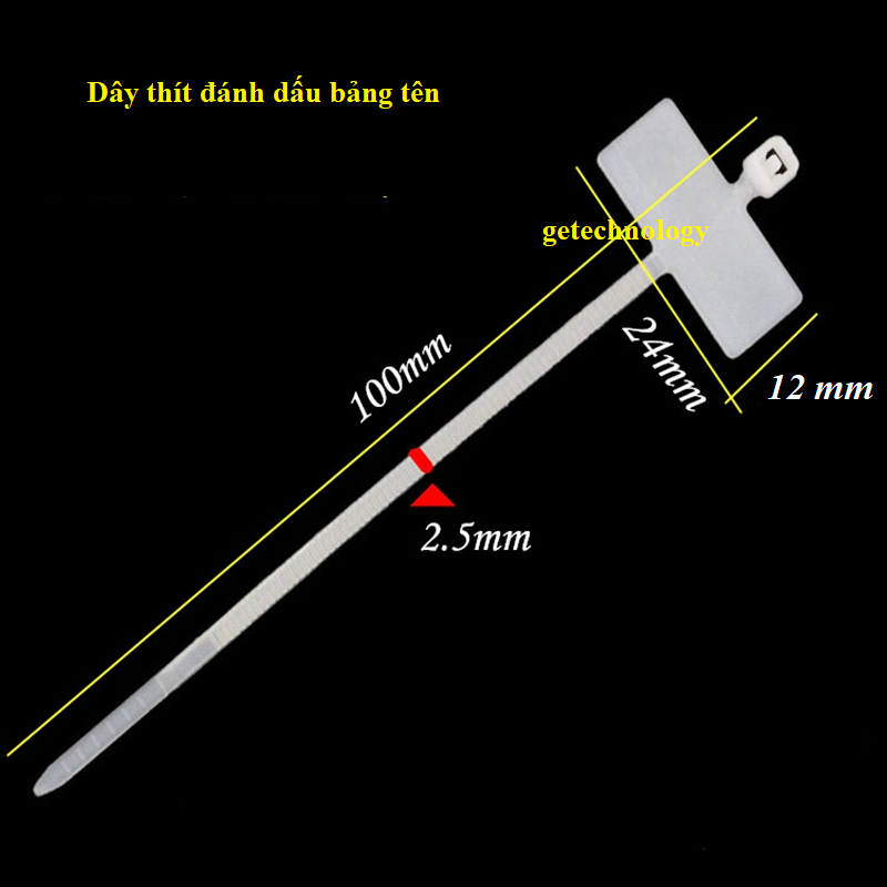 Dây thít đánh dấu bảng tên HCT100, CHS-110MKT, CHS-100MKT dây rút đánh dấu bảng tên, dây lạt nhựa bảng tên