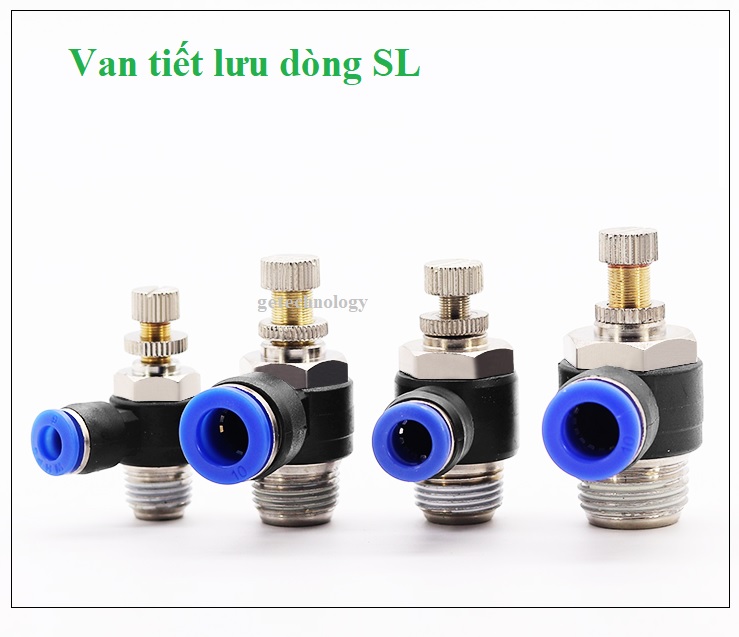 Van tiết lưu khí nén van tiết lưu SL cút nối khí