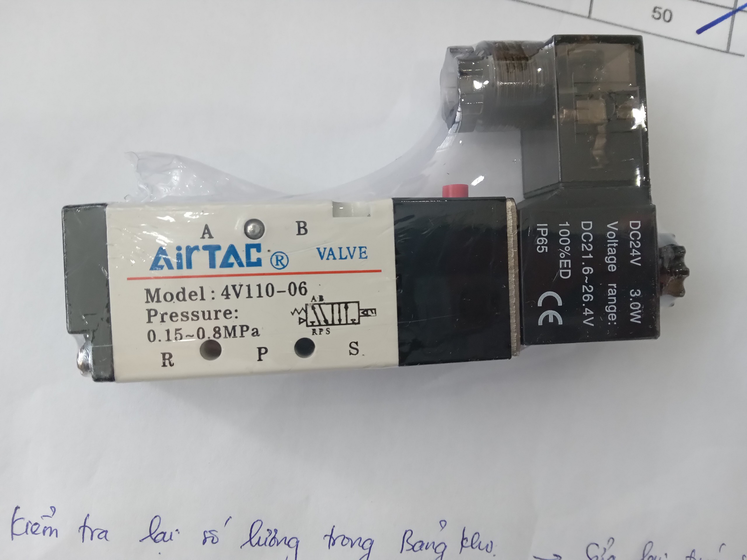 Van điện từ 4V110-06-DC24V AIRTAC, van khí 4V110-06-DC24V AIRTAC