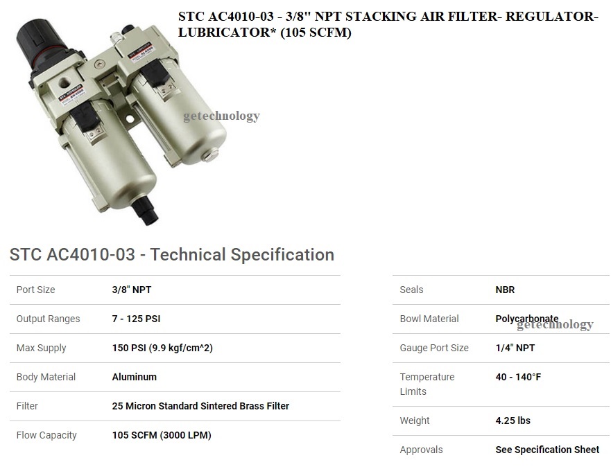 BỘ LỌC KHÍ AC2010-01 AC2010-02 AC3010-02 AC3010-03 AC4010-03 AC4010-04