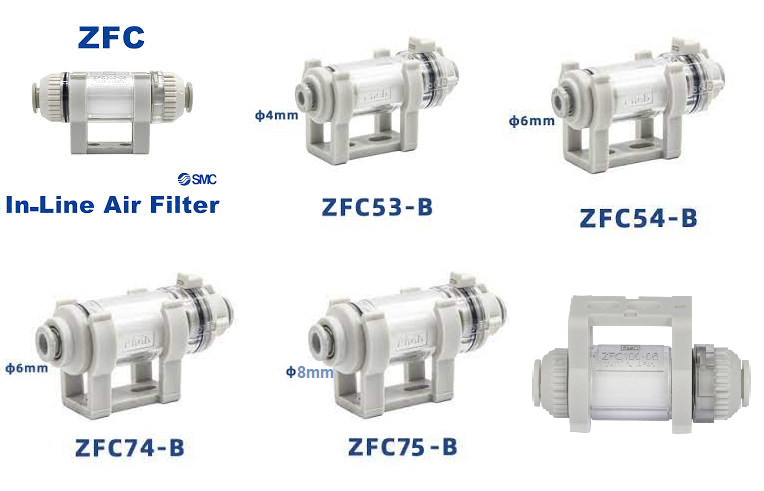 Bộ lọc khí loại dọc thân kết nối nhanh ZFC - Bộ lọc khí ZFC53-B, Bộ lọc khí ZFC-54-B