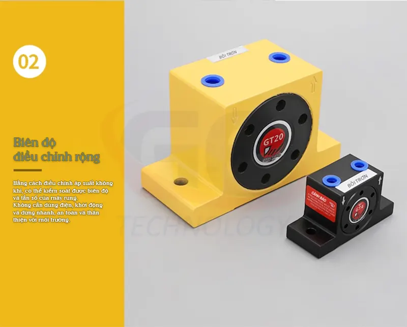 búa rung khí nén - búa rung hơi - biên độ điều chỉnh