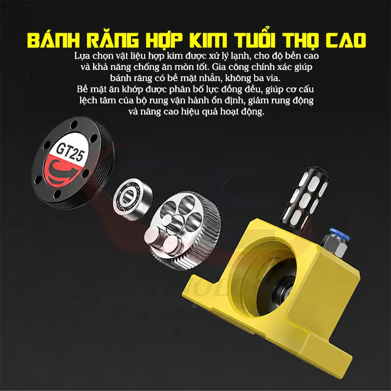 Chi tiết cấu tạo búa rung khí nén GT4, GT6,,GT8,,GT10,GT13,GT16,GT20,GT25,GT30,GT32,GT36,GT40,GT48,GT60