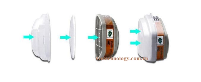 Cách lắp tấm lọc bụi 3M 5N11 vào mặt nạ phòng độc 3M 6200