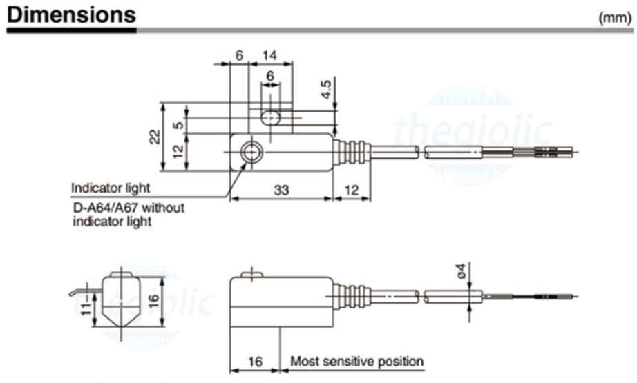 Cảm biến xi lanh D-A54 hãng AKS, Cảm biến xi lanh khí D-A54 hãng AKS, Cảm biến từ D-A54 hãng AKS
