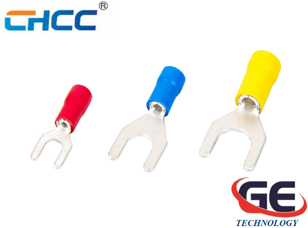 Đầu cốt chẻ bọc nhựa, Đầu cos chẻ bọc nhựa, đầu chữ Y SV1.25-3.2, SV1.25-4S, SV1.25-5, SV2-3.2, SV2-4S, SV2-5S, SV3.5-5, SV5.5-6 hãng CHCC