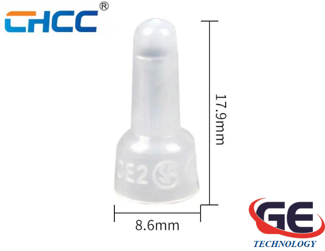 Đầu cốt chụp, đầu cos chụp, đầu chụp cốt nối, đầu cốt nối dây điện CE-1X, CE-2X, CE-5X, CE-8X  hãng CHCC