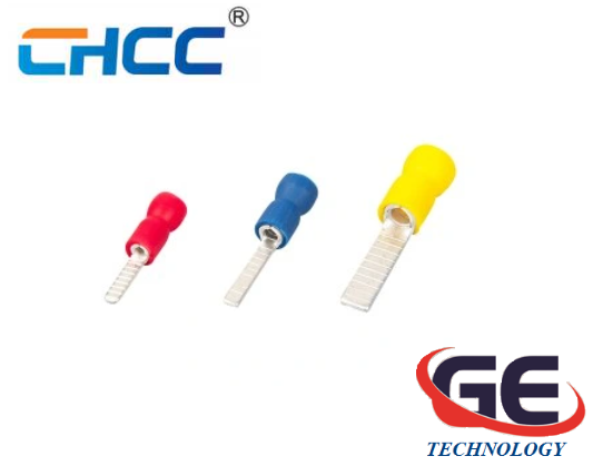 Đầu cốt kim dẹt bọc nhựa, Đầu cos kim dẹt bọc nhựa, Đầu cos pin dẹp đặc DBV1.25-10, DBV1.25-14, DBV1.25-18, DBV2-10, DBV2-14, DBV2-18, DBV5.5-10, DBV5.5-14, DBV5.5