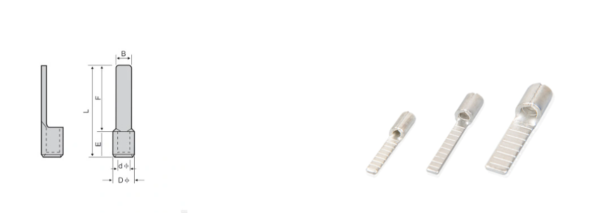 Đầu cốt kim dẹt trần, Đầu cos kim dẹt trần, Đầu cos pin dẹp trần đặc DBN1.25-10, DBN1.25-14, DBN2-10, DBN2-14, DBN5.5-10, DBN5.5-14