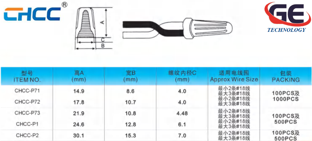 Đầu cốt nối xoắn dây điện CHCC-P71 CHCC-P72 CHCCP73 CHCC-P1 CHCC-P2, Đầu cos nối xoắn dây điện  CHCC-P71 CHCC-P72 CHCCP73 CHCC-P1 CHCC-P2