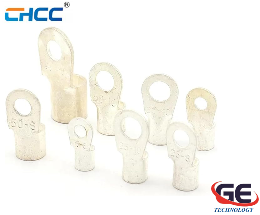 Đầu cốt tròn trần, đầu cos tròn trần OT0.5-3, OT0.5-4, OT1-3, OT1-4, OT1-5, OT1.5-3, OT1.5-4, OT1.5-5, OT1.5-6, OT1.5-8, OT1.5-10, OT1.5-12, OT2.5-5, OT4-6, OT4-8, OT6-4, OT6-5 hãng CHCC