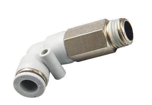 Đầu nối khí, đầu nối nhanh, cút nối loại góc ren ngoài xoay 90 độ PL - Hãng C&B - AKS