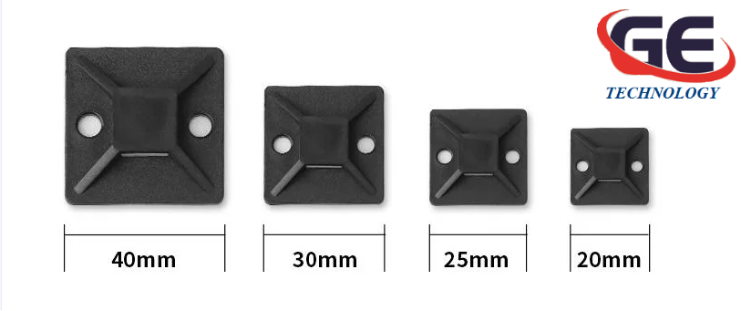 Đế dán cố định dây rút dây thít nhựa, miếng dán cố định dây thít, gối đỡ dây điện CHCC-20, CHCC-25, CHCC-30, CHCC-40 hãng CHCC