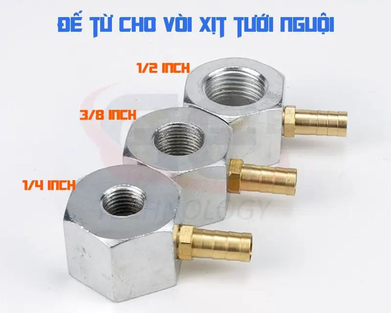 đế từ vòi xịt tưới nguội, đế từ gắn vòi phun cnc