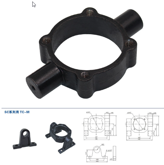 Đế xi lanh TC, Đế xi lanh AKS TC, Đế TC TC32, TC40, TC50, TC63, TC80, TC100, TC125, TC160