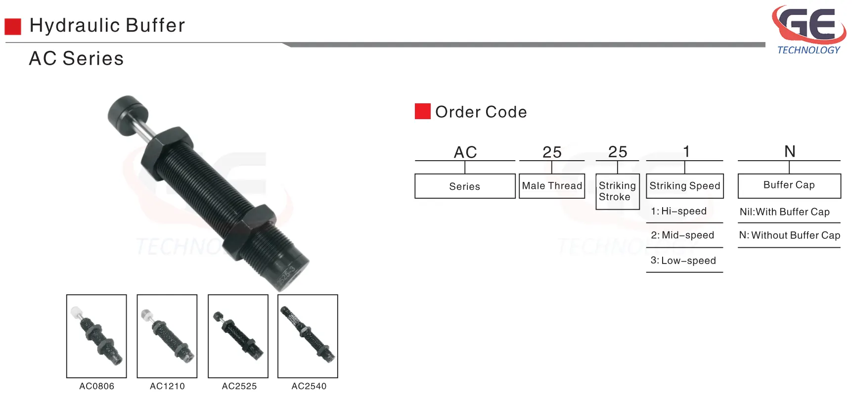 bộ giảm chấn AC, xi lanh giảm chấn AC