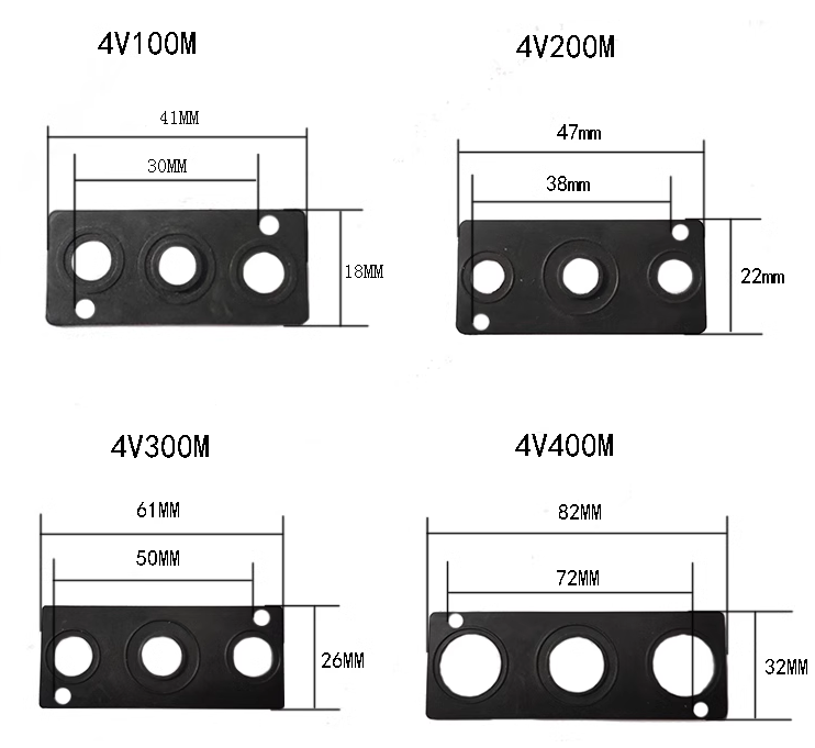 Gioăng đế van 100M 200M 300M 400M, đệm cao su 100M 200M 300M 400M, miếng lót cao su 100M 200M 300M 400M hãng AIRTAC