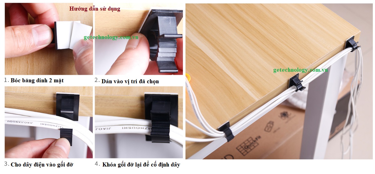 Gối đỡ dây điện, kẹp dây điện, nẹp dây điện, miếng dán cố định dây điện