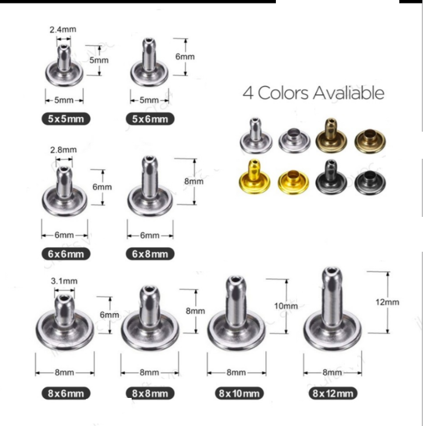 Đinh tán 2 đầu, đinh tán đầu dù