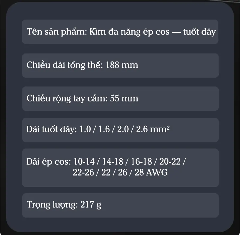 kìm ép cos, kìm bấm đầu cos