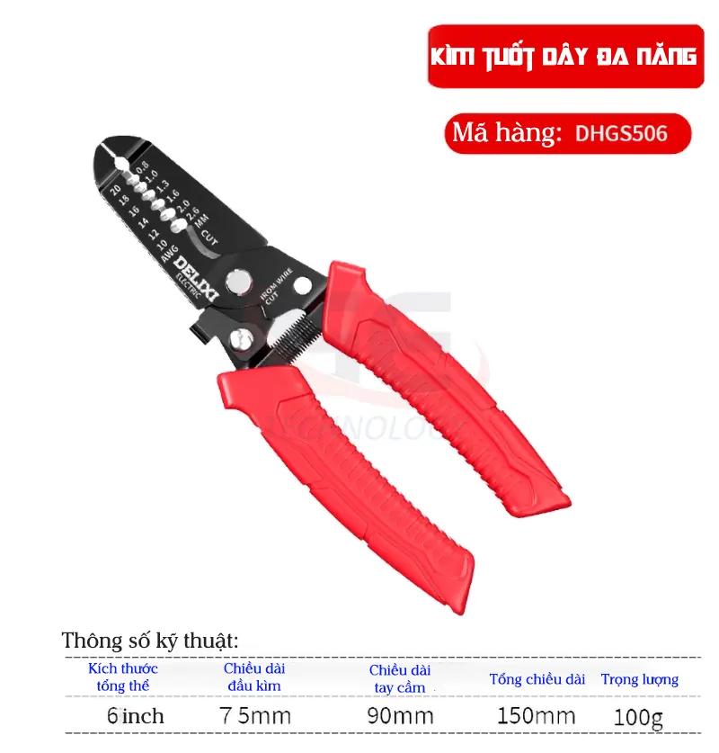 kìm tuốt dây điện DHGS506