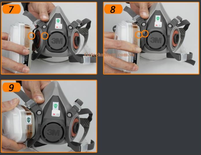 Cách lắp tấm lọc bụi 3M 5N11 vào mặt nạ phòng độc 3M 6200