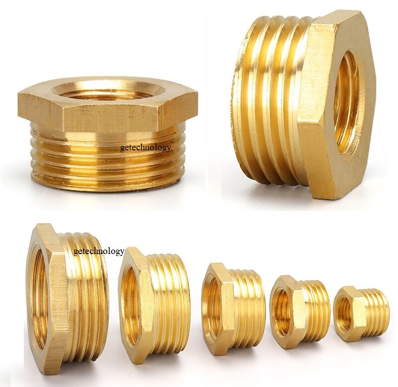 Lơ thu đồng chuyển ren trong ren ngoài, cà rá ngược, khớp nối ren đồng, đầu nối ren đồng, ren ngoài to hơn ren trong