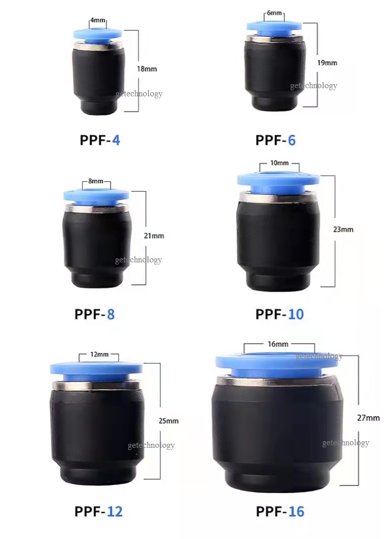 Nút bịt PPF, Nút bịt ống dây khí PPF, nắp bịt ống dây khí nén PPF, Đầu Bít Ống dây khí PPF-04 PPF-06 PPF-08 PPF-10 PPF-12 PPF-16