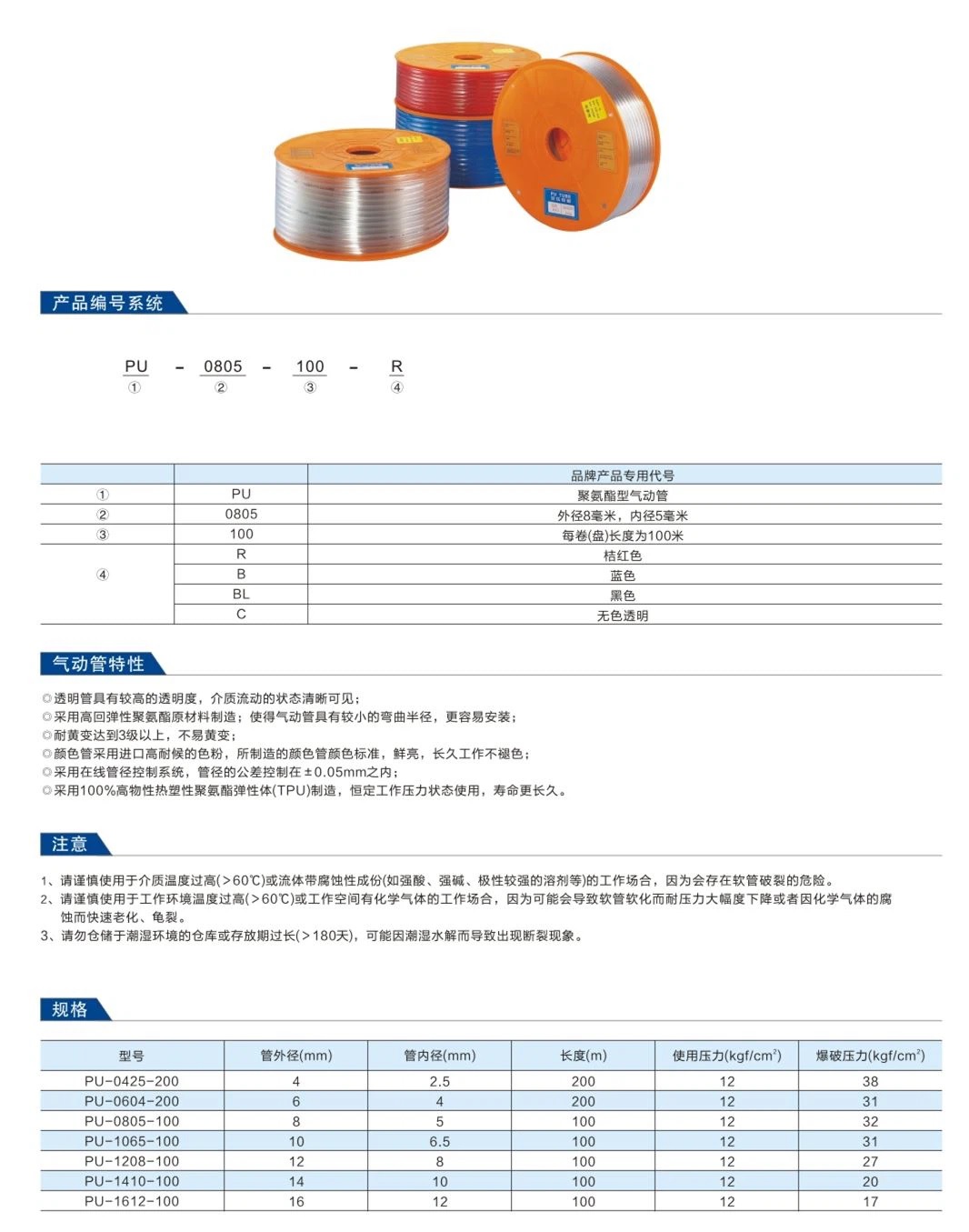 Ống dây khí PU, ống khí PU, ống dây khí nén PU hãng AKS, Polyurethane Pu Tube