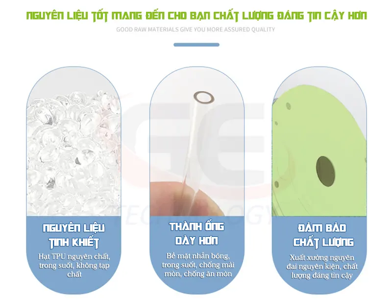 ống dây khí phi 4mm, ống dây khí phi 12mm, ống TPU phi 14mm, ống khí phi 16mm, ống dẫn khí tự động hóa, ống khí nén nhà xưởng