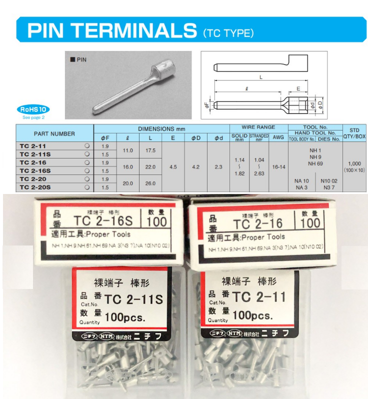 Đầu cốt Pin TC Nichifu