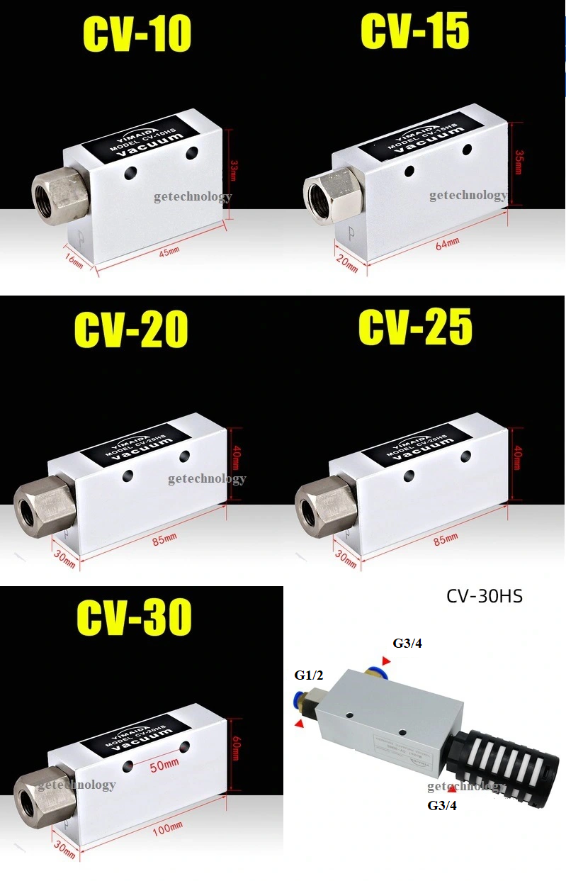 Bộ tạo chân không CV-10HS CV-15HS CV-20HS CV-25HS CV-30HS Van hút chân không CV-10HS CV-15HS CV-20HS CV-25HS CV-30HS